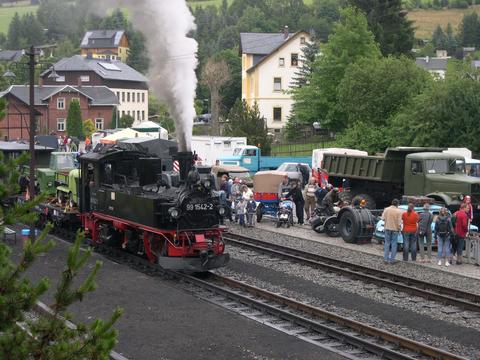Der Bahnhof Steinbach ist der Veranstaltungsort für das Jöhstädter Oldtimerfest