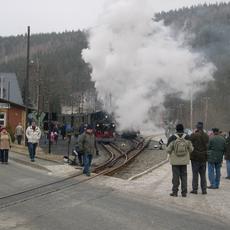 Zugkreuzungen im Bahnhof Schmalzgrube sind für die Fotofreunde immer ein besonderes Erlebnis.