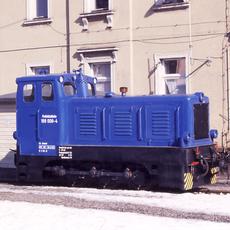 Die Lok 199 008-4 der Preßnitztalbahn wurde im Bahnhof Dippoldiswalde extra für den Fotografen „in die Sonne“ gestellt.