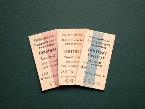Edmondsonsche Fahrkarten der Preßnitztalbahn