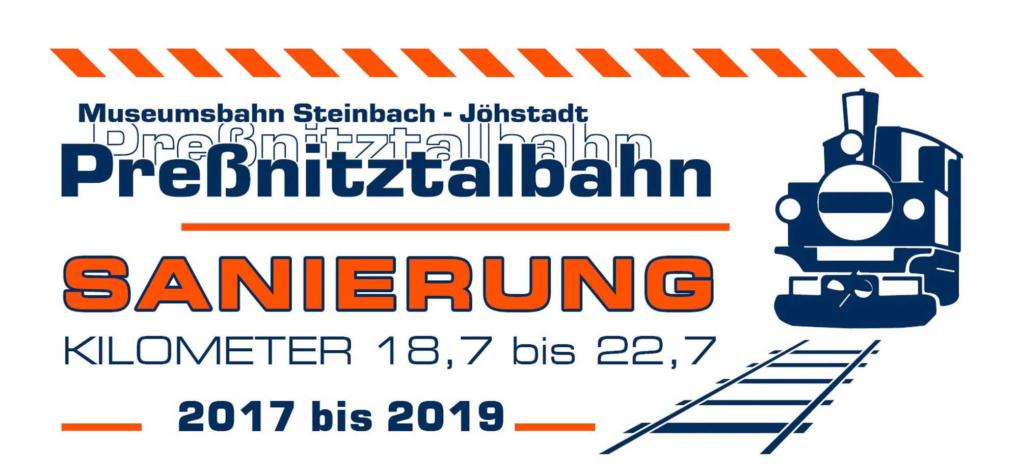 Logo Projekt Streckensanierung Preßnitztalbahn 2017 - 2019