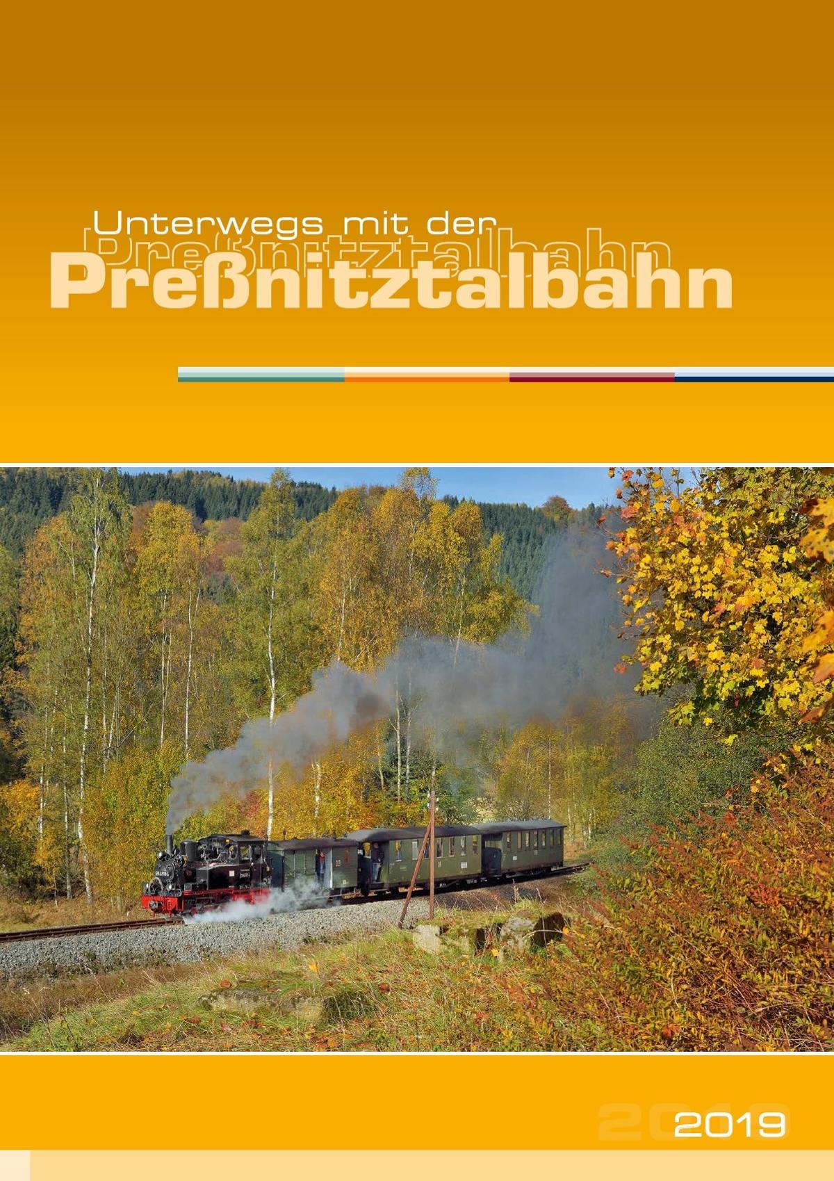 Titelbild Kalender „Unterwegs mit der Preßnitztalbahn 2019“