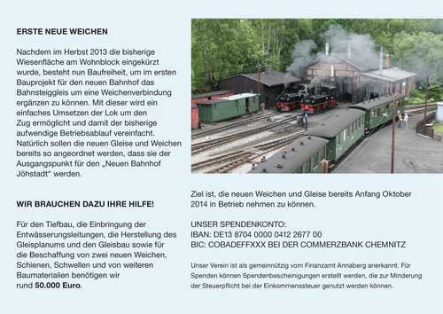 Aufruf zur Aktion „Neuer Bahnhof Jöhstadt - Erste Neue Weichen“ Seite 3