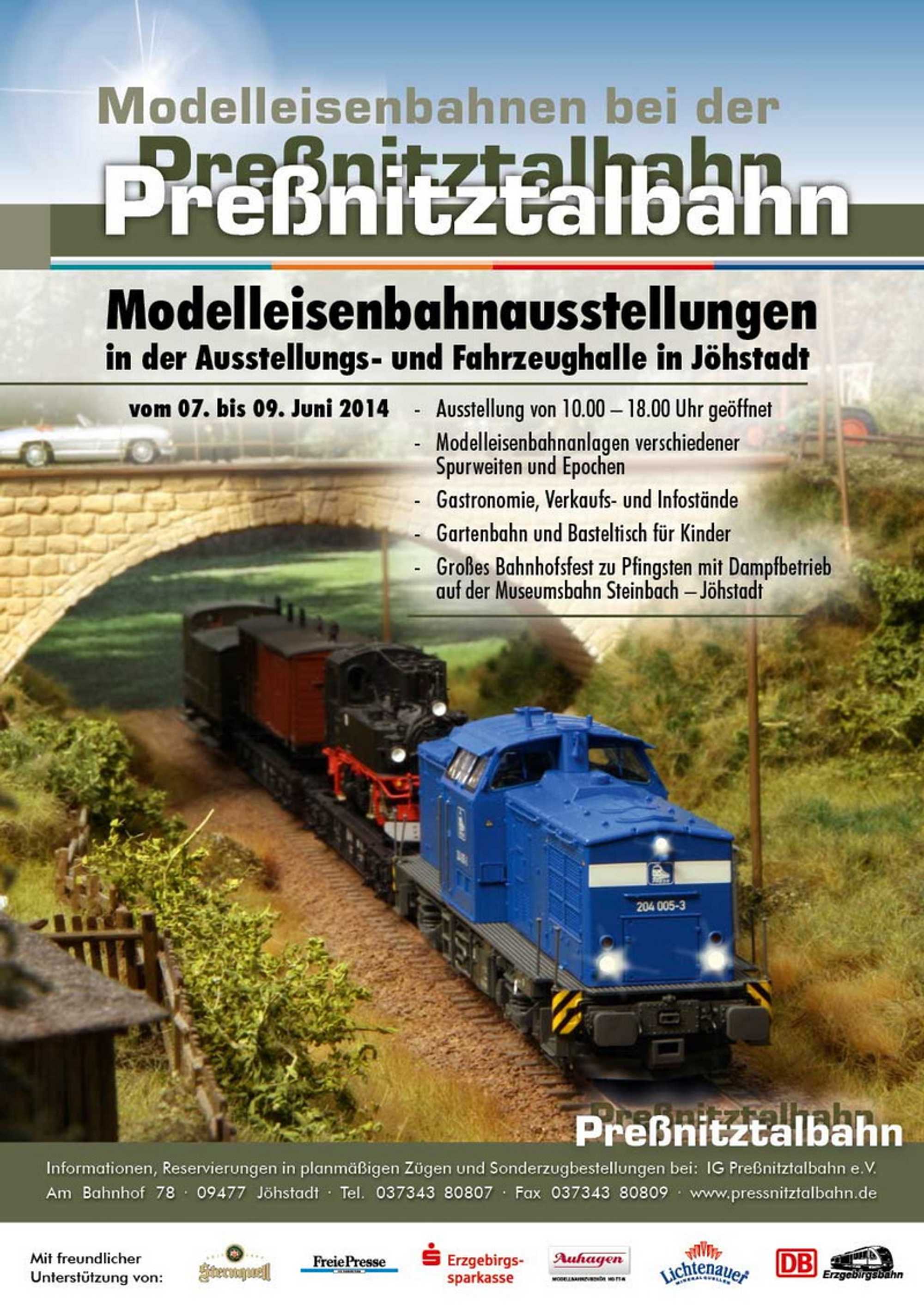 Poster zur Modelleisenbahnausstellung 2014 in der Ausstellungs- und Fahrzeughalle.
