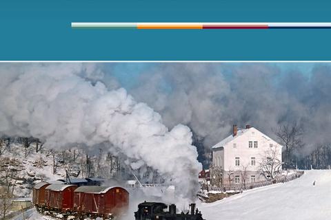 Kalendertitelseite „Unterwegs mit der Preßnitztalbahn“ 2014