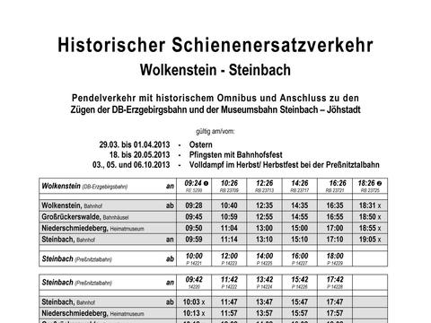 Fahrplan „Ausflugslinie Preßnitztal“