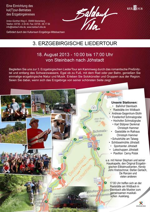 Plakat der 3. Erzgebirgischen Liedertour entlang der Preßnitztalbahn