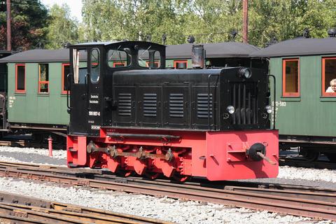 Noch lange kein altes Eisen, auch nach 20 Jahren bei der Preßnitztalbahn steht Ns4 199 007 weiter im Rangier- und Zugdienst.