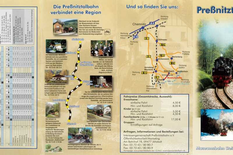 Jahres- und Veranstaltungsflyer Preßnitztalbahn 2003