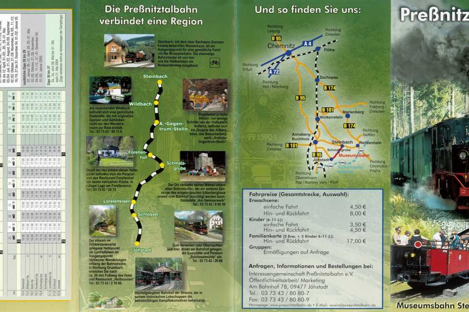 Jahres- und Veranstaltungsflyer Preßnitztalbahn 2004