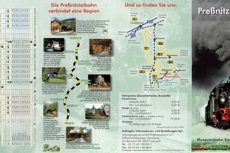 Jahres- und Veranstaltungsflyer Preßnitztalbahn 2005
