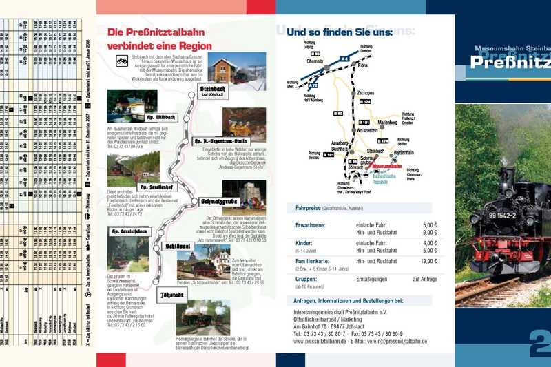 Jahres- und Veranstaltungsflyer Preßnitztalbahn 2007
