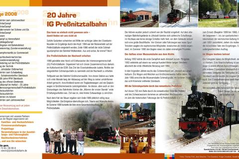 Jahres- und Veranstaltungsflyer Preßnitztalbahn 2008
