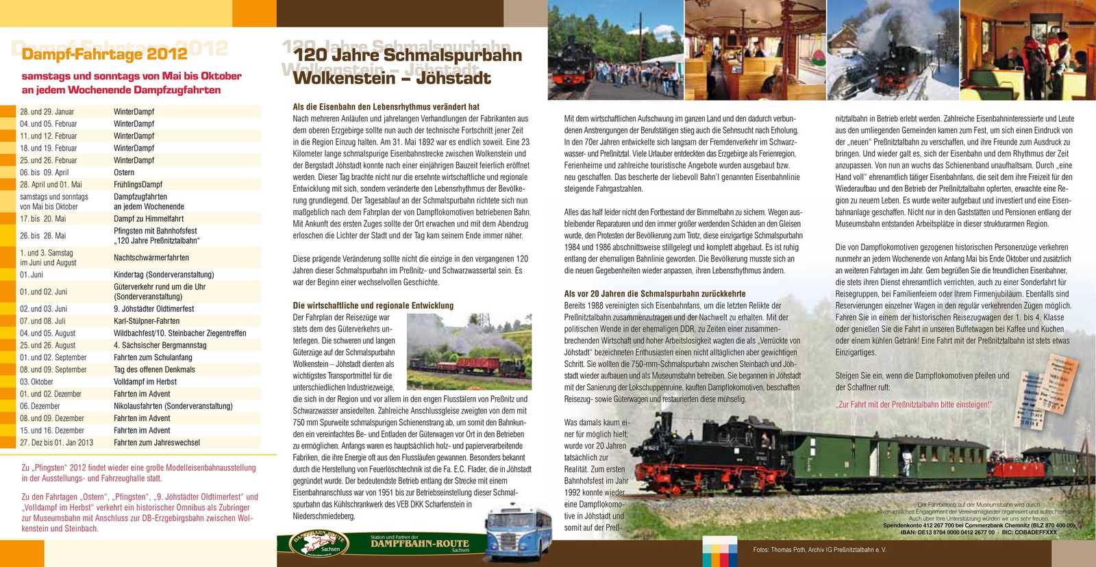 Jahres- und Veranstaltungsflyer Preßnitztalbahn 2012