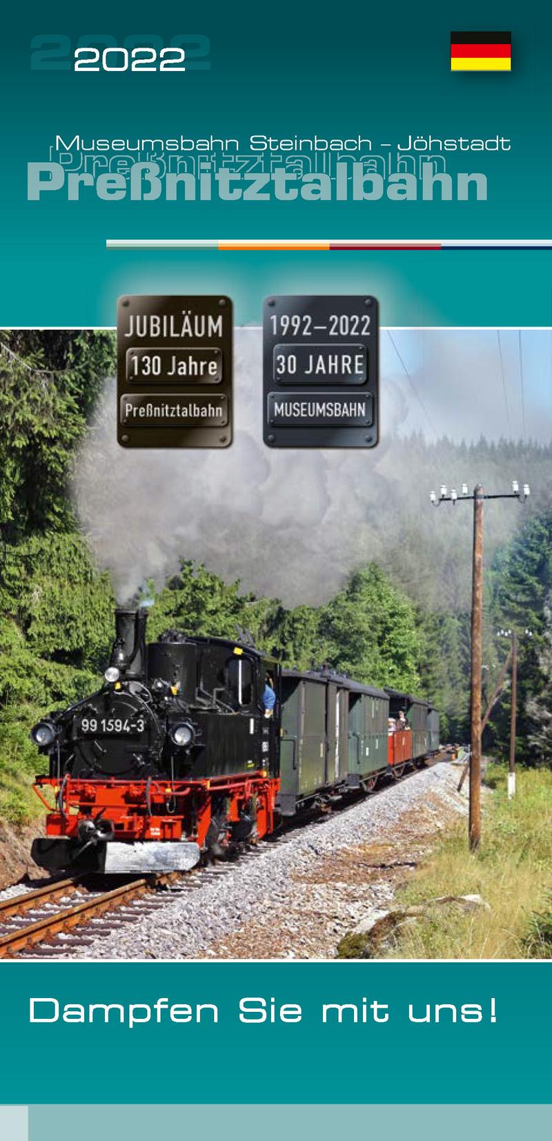 Jahres- und Veranstaltungsflyer Preßnitztalbahn 2022