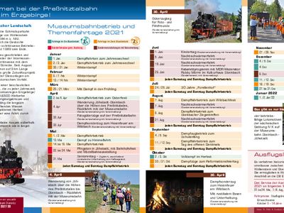 Jahres- und Veranstaltungsflyer Preßnitztalbahn 2021