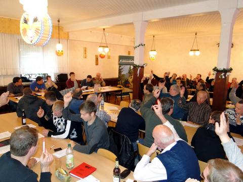 Jahreshauptversammlung 2011 im Schullandheim Jöhstadt mit rund 60 Vereinsmitgliedern.