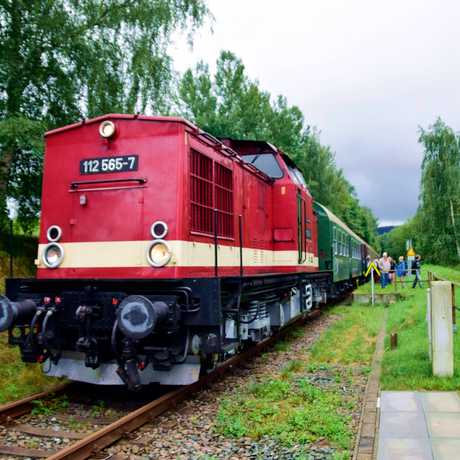 Zwischenhalt in Walthersdorf zur Besichtigung des Eisenbahnmuseums.