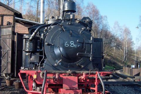 Die „68er“ als traditionelle Lok im Preßnitztal wird in wenigen Wochen wieder im Betriebseinsatz stehen.