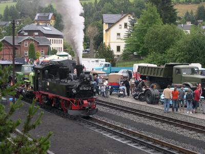 Der Bahnhof Steinbach ist der Veranstaltungsort für das Jöhstädter Oldtimerfest