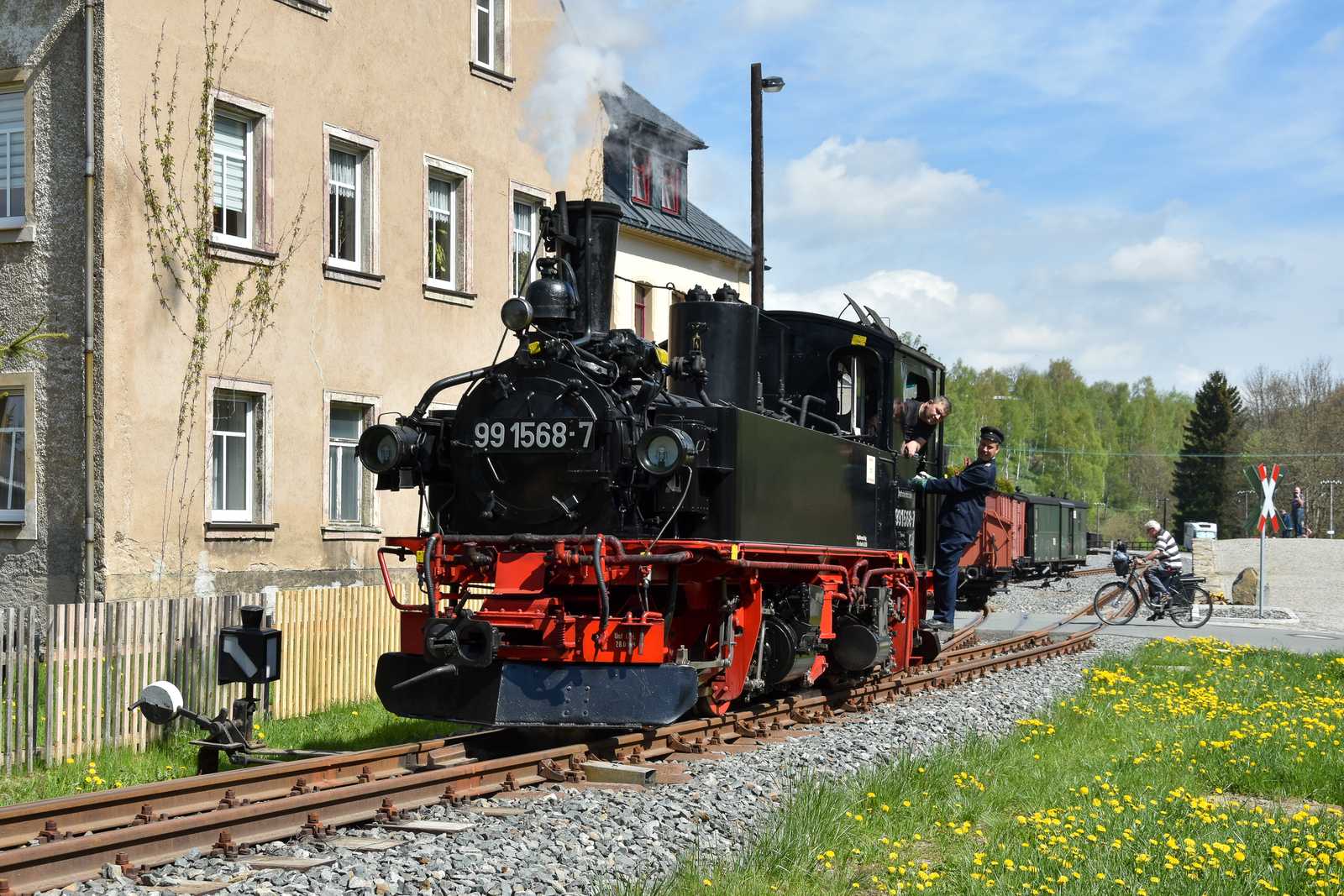 Umfahren des Zuges in Jöhstadt