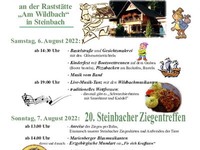 Plakat 20. Ziegentreffen und Wildbachfest 2022