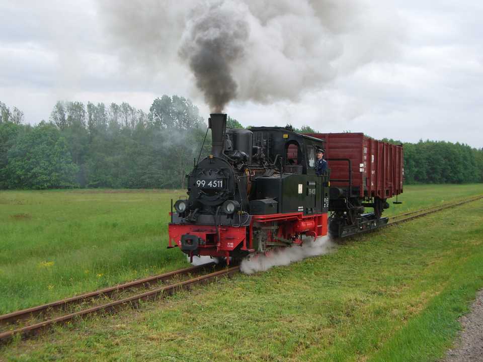 Lok 99 4511 ist auch im Jahr 2006 wieder einmal bei der Pollo Schmalspurbahn in der Prignitz zu Gast gewesen.