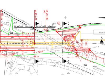 Ausschnitt aus dem Bauwerksplan der Genehmigungsplanung für die neue Brücke