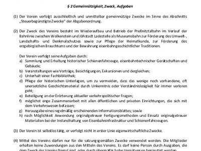 Satzung der Interessengemeinschaft Preßnitztalbahn e.V.