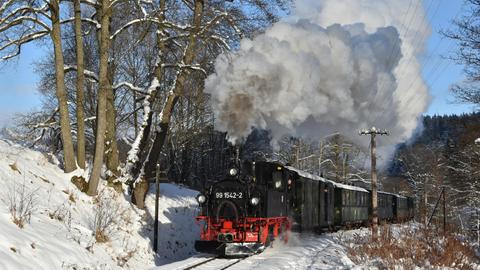 Zum vierten Advent erwartete die Gäste ein winterlicher Ausflug mit der Preßnitztalbahn.
