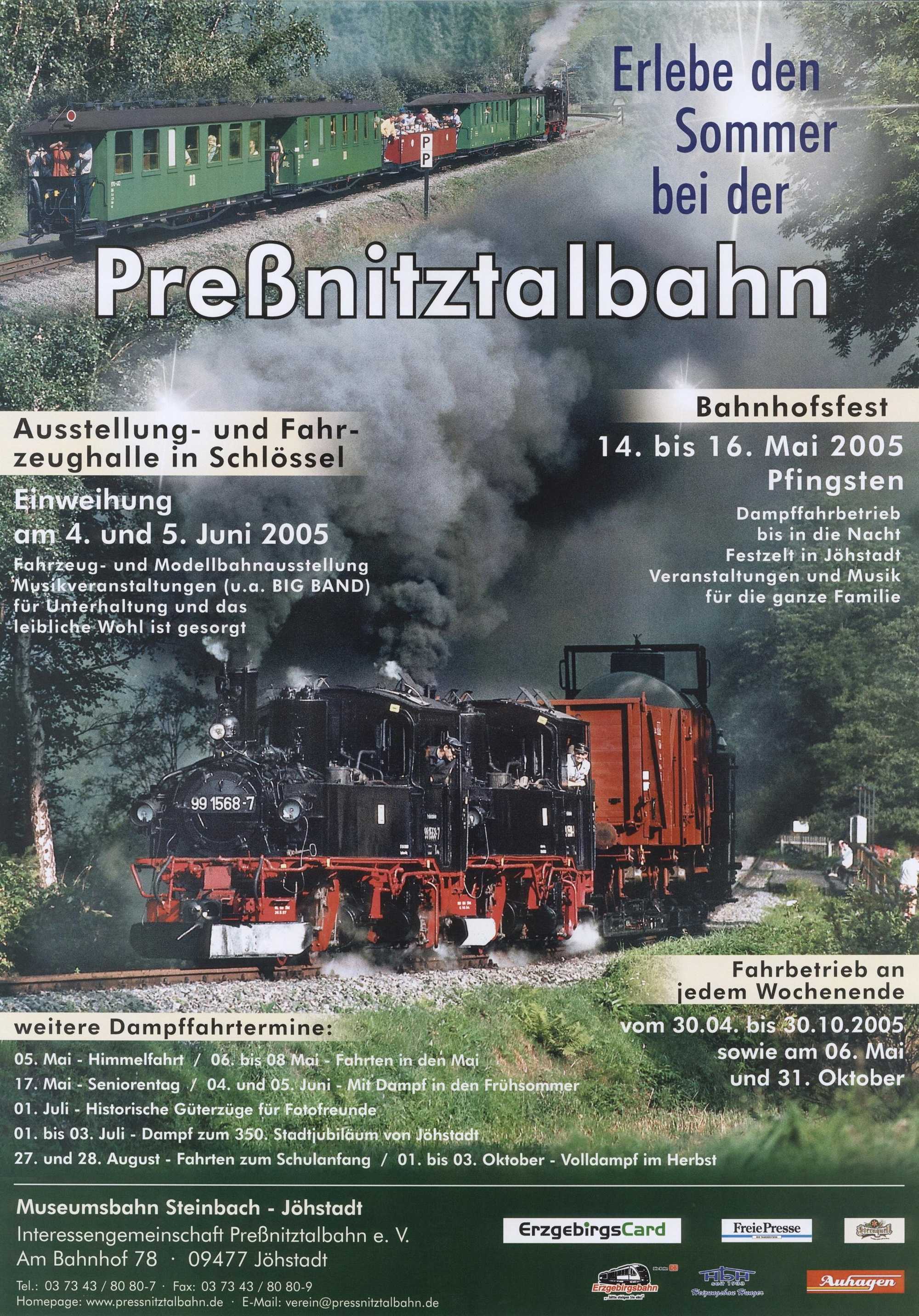 Poster der Preßnitztalbahn „Erlebe den Sommer bei der Preßnitztalbahn“