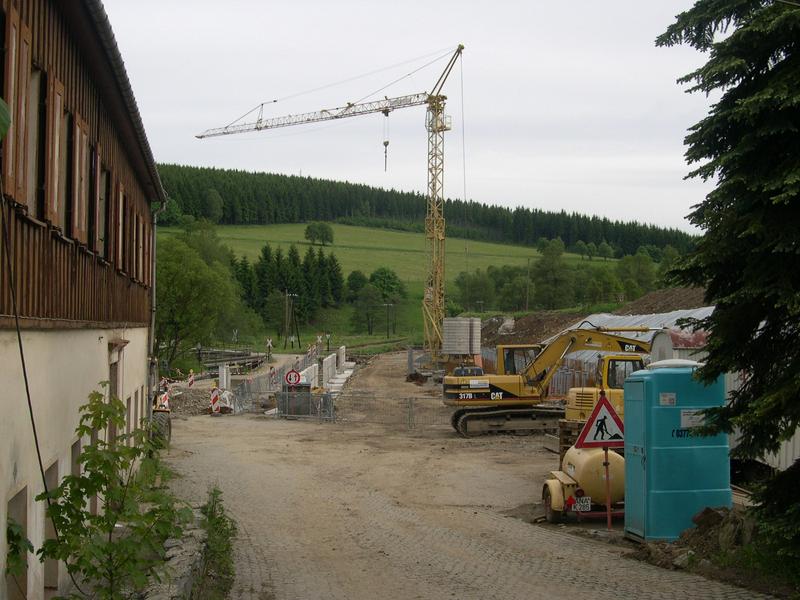 Blick von der Schlösselstraße auf das Baugelände.