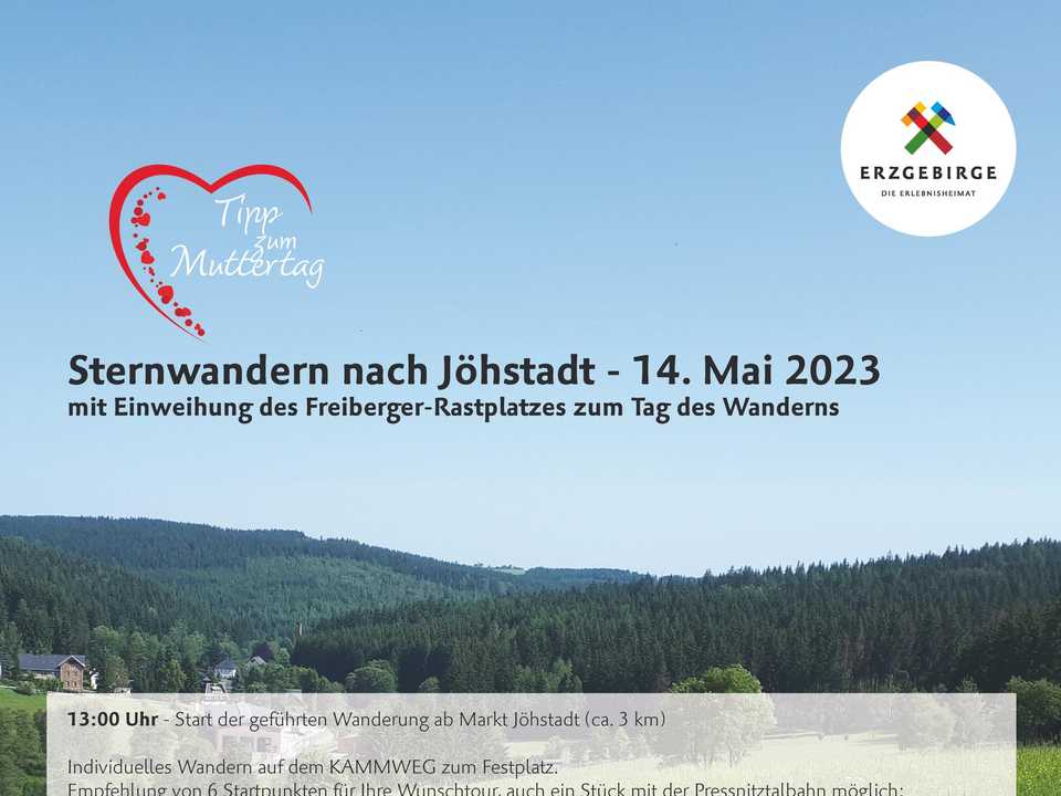 Ankündigungsplakat zur Sternwanderung nach Jöhstadt an 14. Mai 2023