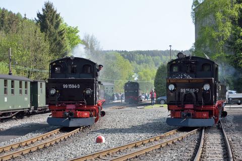 Rangieren am Bahnhof Jöhstadt.