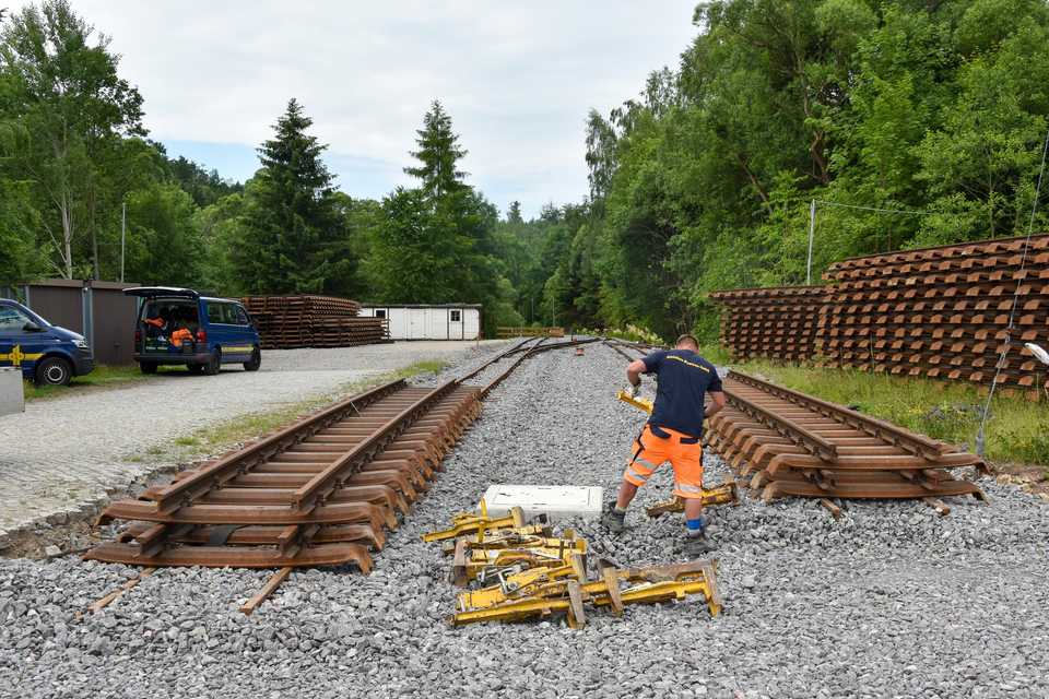 Ende Juni waren die Gleisbauarbeiten auf dem Bahnhof fast abgeschlossen.