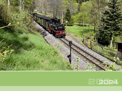 Deckblatt Kalender „Unterwegs mit der Preßnitztalbahn“ 2024