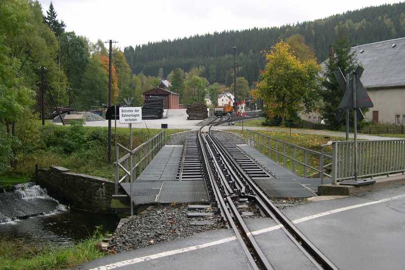 Blick in Richtung Bahnhof Schmalzgrube.