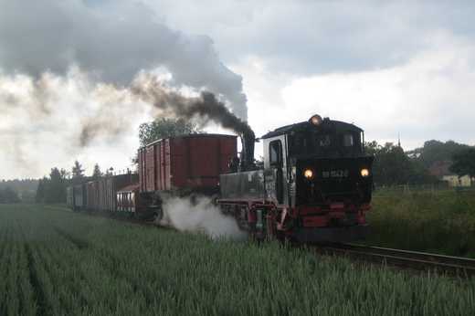 12.6.2009. 99 1542-2 vor einem typischen Güterzug bei Schweta. Foto: Steffen Buhler