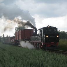 12.6.2009. 99 1542-2 vor einem typischen Güterzug bei Schweta. Foto: Steffen Buhler